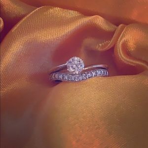 Wedding band and engagement ring.